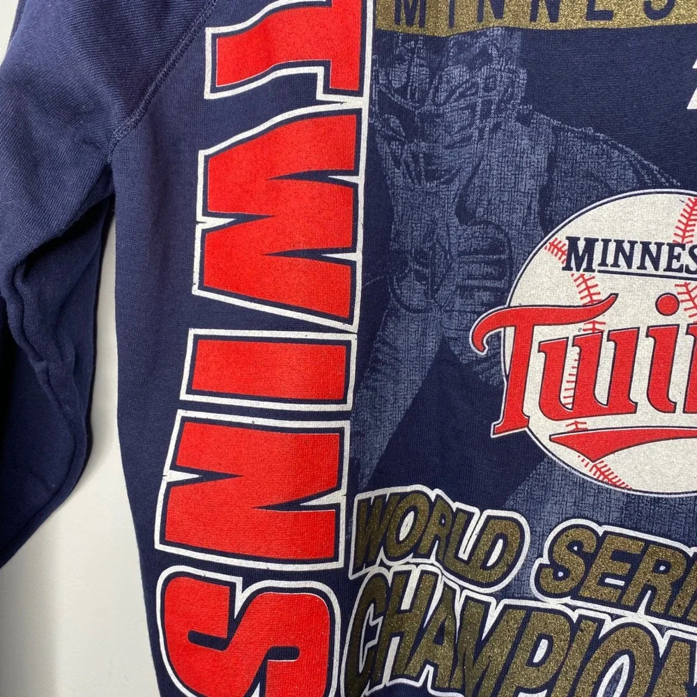 Vintage Minnesota Twins 1991 World Series Champions Sweatshirt Navy‎ Blue